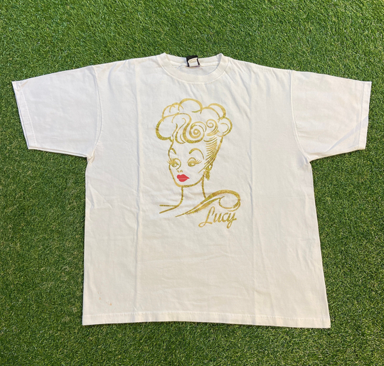 Vintage I Love Lucy T Shirt Tee Diamond Dust Made USA Size Xtra Large Xl Classic American Sitcom Television 1980S 80S Promo