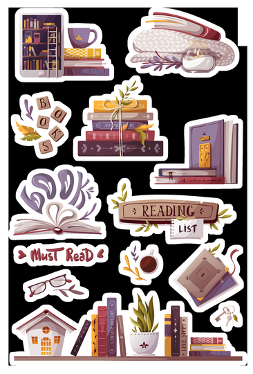 Bookish Stickers - 13 Different Stickers Vinyl Reading